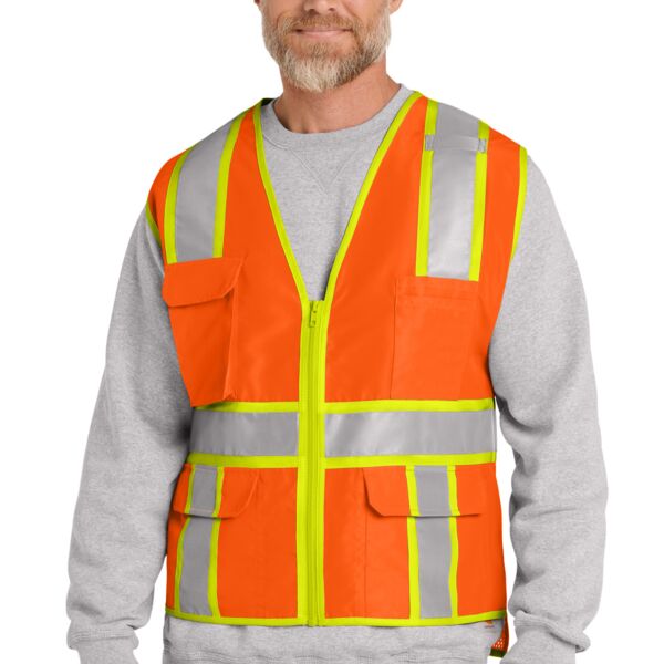 ® Ansi 107 Class 2 Surveyor Zippered Two Tone Vest Thumbnail